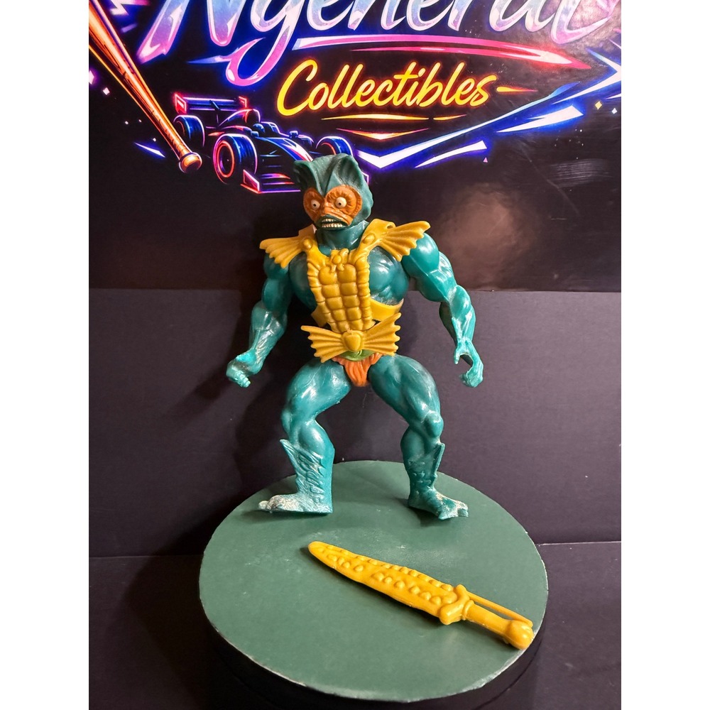 Vintage 1981 Mattel Masters of the Universe Mer-Man Action Figure with Sword